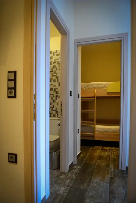 The hallway, looking into the bunk-bed room